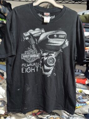 Y2K Harley Davidson Milwaukee Eight Engine Shirt Size Large